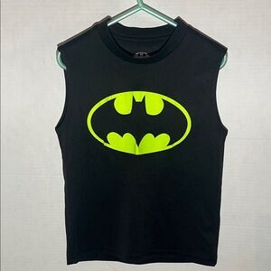 DC Comics Black Tank Top with Neon Yellow Batman Logo